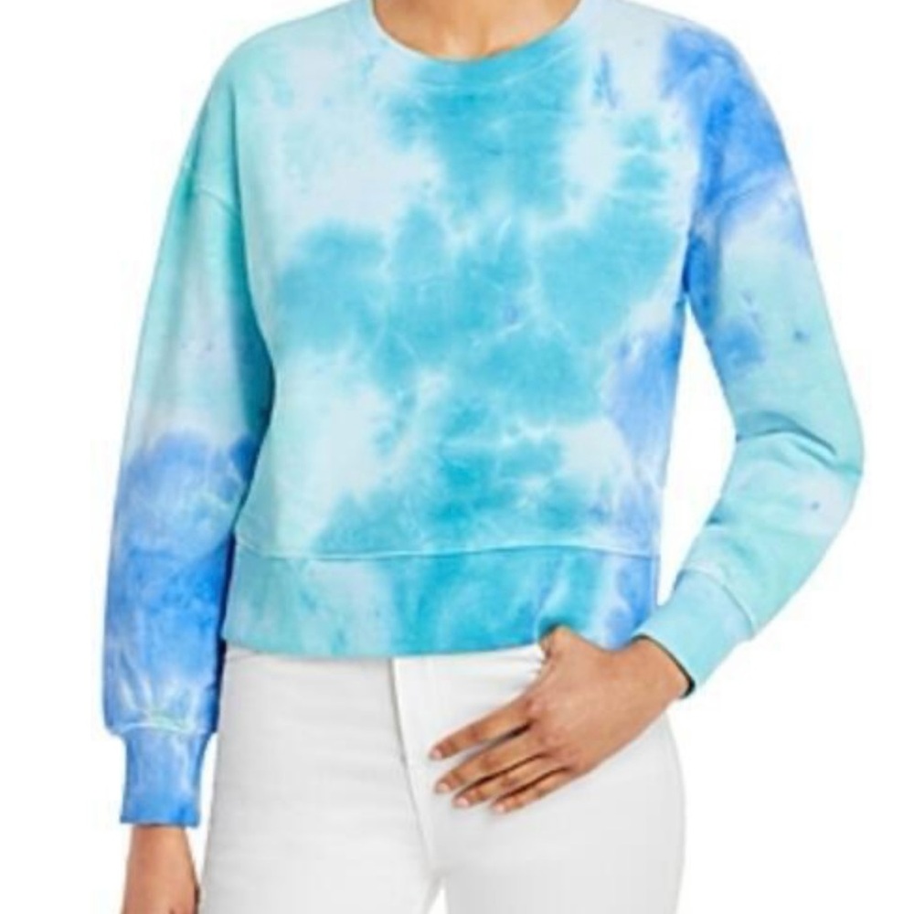 Aqua Blue & Green Tie-Dye Sweatshirt